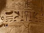 Hieroglyphs on one of the columns in the Great Hypostyle Hall