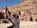 Petra Day One - Sonya reading the Lonely Planet