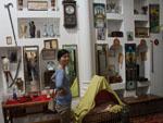 Sonya in a room with various Arabic items