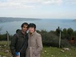 Sonya and Travis with the Black Sea in the background